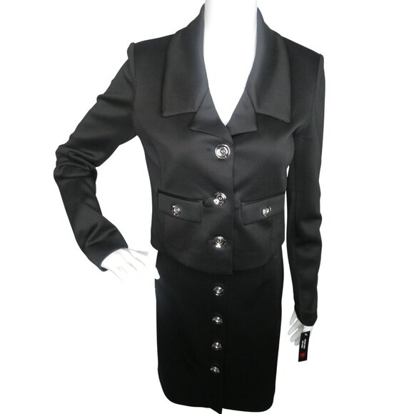 Shelby Rose Women's 2 PC Jacket Skirt Set Black Size 4 - Picture 1 of 12